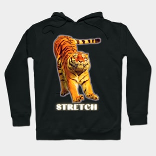 Stretch by a large tiger - white text 1 Hoodie